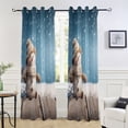 thumbnail image 6 of Iauyy Blackout Curtains for Living Room, 80% Blackout Grommet Top Window Drapes for Bedroom Kitchen，Snowman's Face Was Filled with Joy，(Pack of 1), 6 of 7