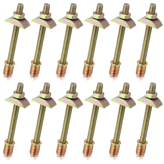12 Sets Bed Frame Hardware Connector Kit M8x100 mm Panel Furniture Wardrobe Four-in-one Connectors Fittings, Bed Assembly Fasteners Bolts Nuts Threads Half Moon Spacers