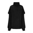 thumbnail image 4 of Ohufall Women's Knit Sweater Fall Winter Crew Neck Casual Pullover Solid Color Long Sleeve Warm Tops, 4 of 5