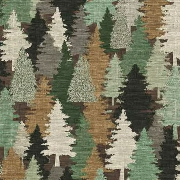 Peel and Stick Wallpaper Forest Tree Green Brown Neutral Tones Wall Mural 23.6in x 9.8ft Self Adhesive Removable Wall Paper Renter Friendly Wallpaper for Nursery Bedroom Cabin Decor