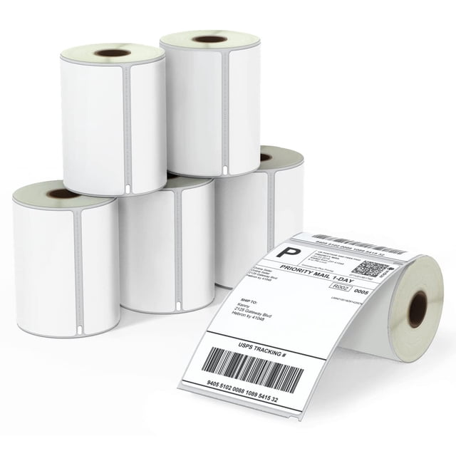 BETCKEY - Compatible DYMO 1744907 (4" x 6") Shipping Labels, Perforated, Compatible with DYMO Labelwriter 4XL Rollo & Zebra Desktop Printers, NOT Fit