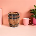 thumbnail image 5 of LABSERRON Yard Wooden Barrel Decor Carbonized Color Flower Pot 1Set, 5 of 5