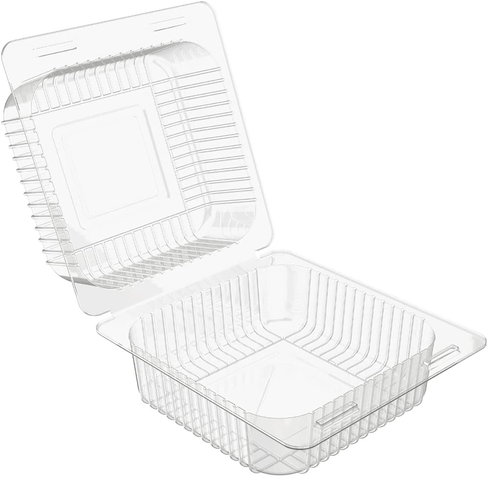 120 Pcs Clear Plastic Hinged Take Out Containers Disposable Clamshell