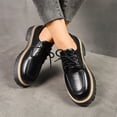 thumbnail image 4 of Willtoo Women's Retro Fashion Loafers Solid Color Lace up Mary Jane Shoes Platform Comfortable Slip On Casual Shoes Non-Slip Breathable Work Pumps Shoes, 4 of 6