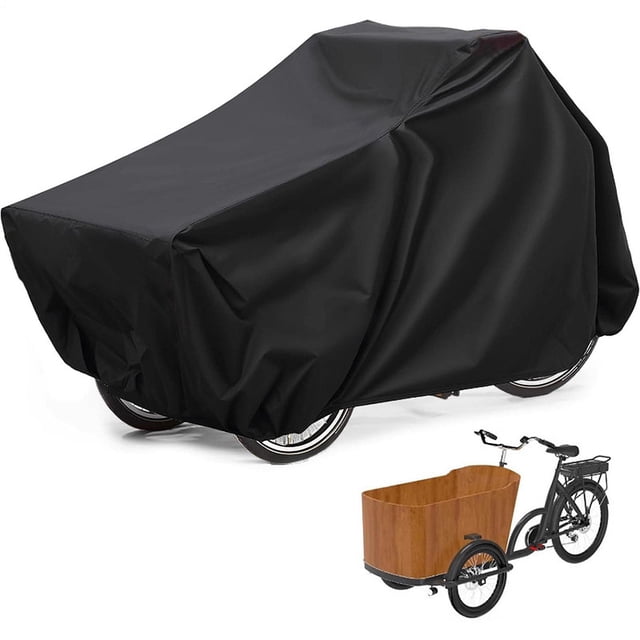 Quzzie Bicycle Cover Waterproof Outdoor Cargo Bike Cover with Full Dustproof Protection And Adjustable Drawstring Suitable for Home Storage And Cycling 220cmx100cmx110cm