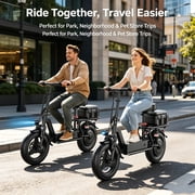 1500W Peak Electric Scooter for Adults 48V 18Ah,14 Ebike with Seat 25MPH 35-45Miles Range,Wide Pedal Escooter UL2849