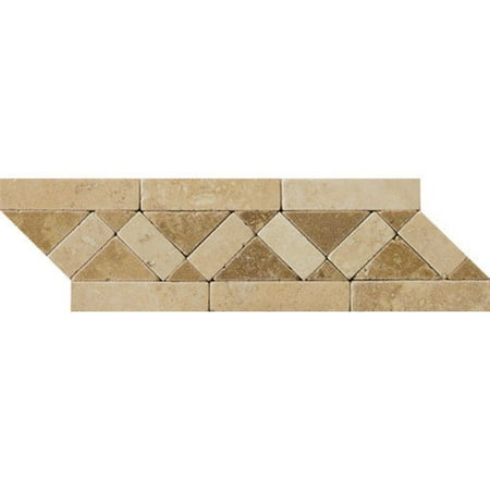 Emser Tile Natural Stone 12'' x 4'' Ancora Travertine Listello