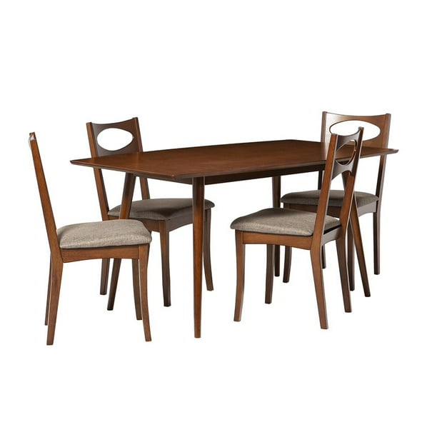 Mid Century Modern Dining Set In Acorn, Walker Furniture Dining Room Chairs
