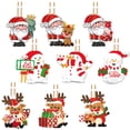 thumbnail image 4 of Clearance! Christmas Decorations Cartoon Colored Wooden Three Grid 9pcs Pendant Santa Pendant Christmas Tree Accessories, 4 of 9
