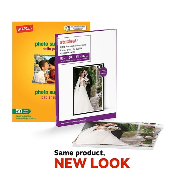 Staples Supreme Satin Photo Paper 8.5"W x 11"L 100/Carton ST19893VS