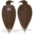 thumbnail image 5 of Benehair NEW 10cm*12cm 100% Remy Human Hair Clip In Topper Toupee Hairpiece Wig Top Piece Base Wiglet With Bang Brown, 5 of 11