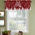 thumbnail image 3 of Christmas Curtain Valances for Windows, Kitchen Valance Window Treatments Panel 2 Pack, Winter Snowman Snowflake Xmas Trees Red Plaid Rod Pocket Short Curtains for Bathroom Bedroom 60 x 18 Inch, 3 of 8