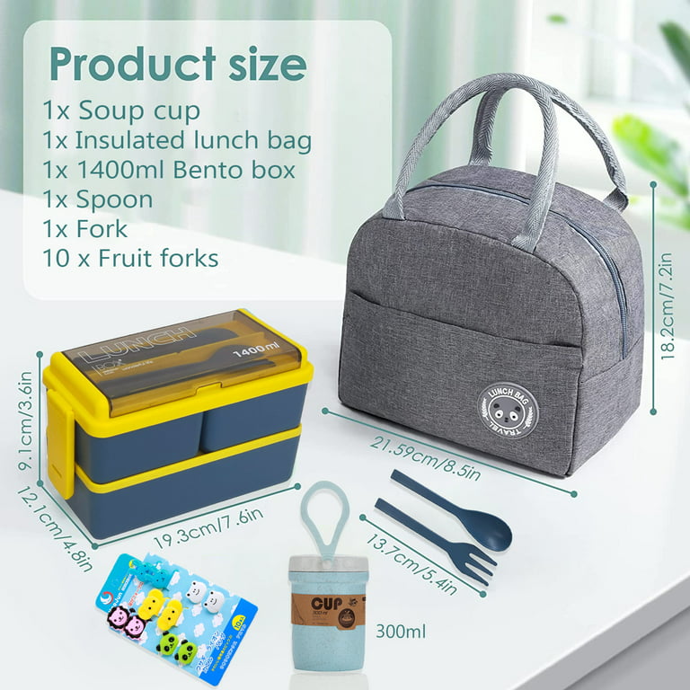 Vikuces Bento Box and Lunch Bag Kit for Kids, Adult Reusable Insulated  Lunch Boxs Thermal Tote Bag, …See more Vikuces Bento Box and Lunch Bag Kit  for