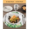 thumbnail image 3 of 15 Inch Round Placemats Set of 6, St. Patrick's Day Non Slip Heat Insulation PP Table Mats, Lucky Shamrock Watering Can Gnomes Daisy Wood Washable Place Mats for Kitchen Dining Party Table Decor, 3 of 7