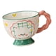 thumbnail image 4 of Taza de cerámica para taza de leche y café, taza artesanal pintada a mano, elegante taza de desayuno, taza de vientre grande para regalo de té, leche, Mango rosa, 4 of 8