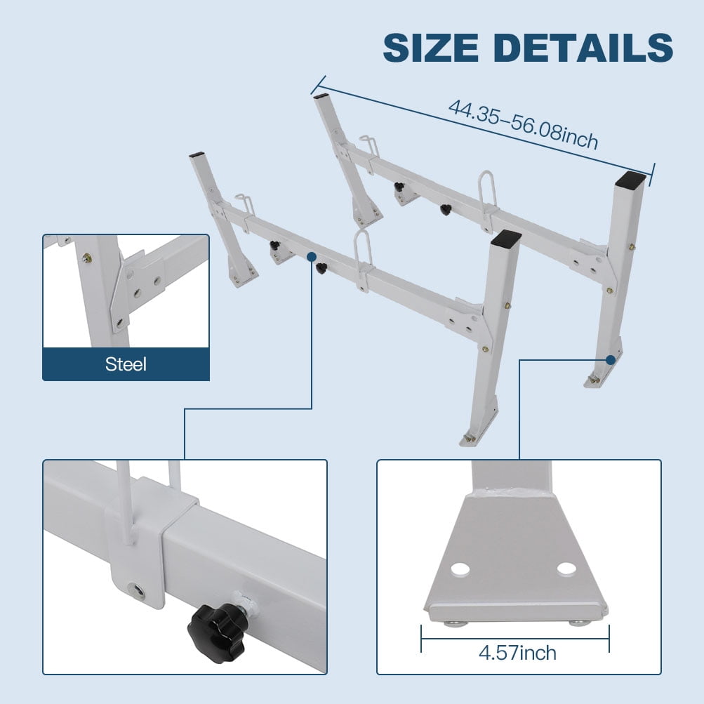 ECCPP For Chevy Express GMC Van 2 bar Ladder Roof Racks Steel White Rack cross bars