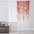 thumbnail image 3 of Red Eucalyptus Leaves Semi Sheer Curtains Drapes for Living Room, Bedroom, French Doors Window 54 Inches Long, Spring Floral Summer Botanical Rod Pocket Chiffon Curtain Drapery Voile Draperies Panel, 3 of 6