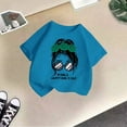 thumbnail image 5 of LUOGENLI T-Shirt pour Filles Enfants Filles Mignon Graphique Imprimé Col Rond Manches Courtes Tee Été Décontracté T-Shirt Hauts Maxi Chemises pour Filles 2025 Marine 11-12 Ans, 5 of 5