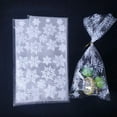 thumbnail image 1 of Christmas Decor 100Pcs Gift Bags Snowflake Print Storage Plastic Snacks Goodie Bags For, 1 of 7