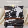 thumbnail image 6 of Black King Size Comforter Set 3 Pieces Cow Print Bedding Set Western Farmhouse Rustic Bed Comforter Animal Cowhide Quilt Set for Bedroom Decoration, 6 of 6