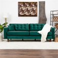 thumbnail image 2 of Ophelia Mid Century Modern Furniture Style Green Velvet Living Room Couch, 2 of 7