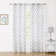 thumbnail image 2 of Pinewave Farmhouse Grey-White Geometric Moroccan Grommet Light Filtering Kitchen Curtains, 38" x 84" (2 Panels), 2 of 6