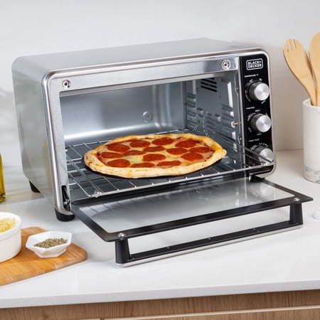 BLACK+DECKER BLACK + DECKER CRISP ‘N BAKE PRO 6-SLICE AIR FRYER TOASTER OVEN WITH BASKET, PAN, RACK & TRAY, STAINLESS STEEL