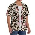 thumbnail image 4 of Fotbe Leopard Dots print Short Sleeve Button Down Shirts for Men Casual Summer Beach Wrinkle Free Shirt-X-Large, 4 of 7