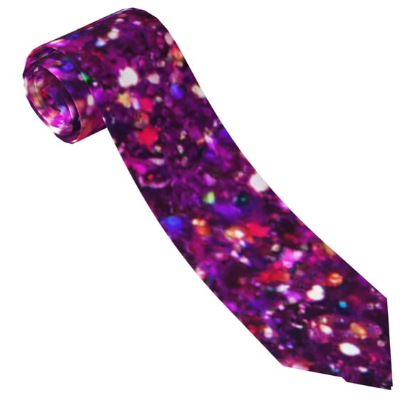 Xecao Colourful Glitter Print Tie For Men Necktie Woven Jacquard Neck Ties,Classic Men's Tie