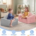 thumbnail image 5 of babyeap Kids Sofa,2-in-1 Soft Toddler Couch Fold Out,Toddler Chair Baby Convertible Couch for Girls and Boys,Light Gray, 5 of 8