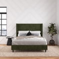 thumbnail image 2 of DHP Eveline Upholstered Platform Bed Frame with High Wingback Headboard, Queen, Soft Woven Green, 2 of 20