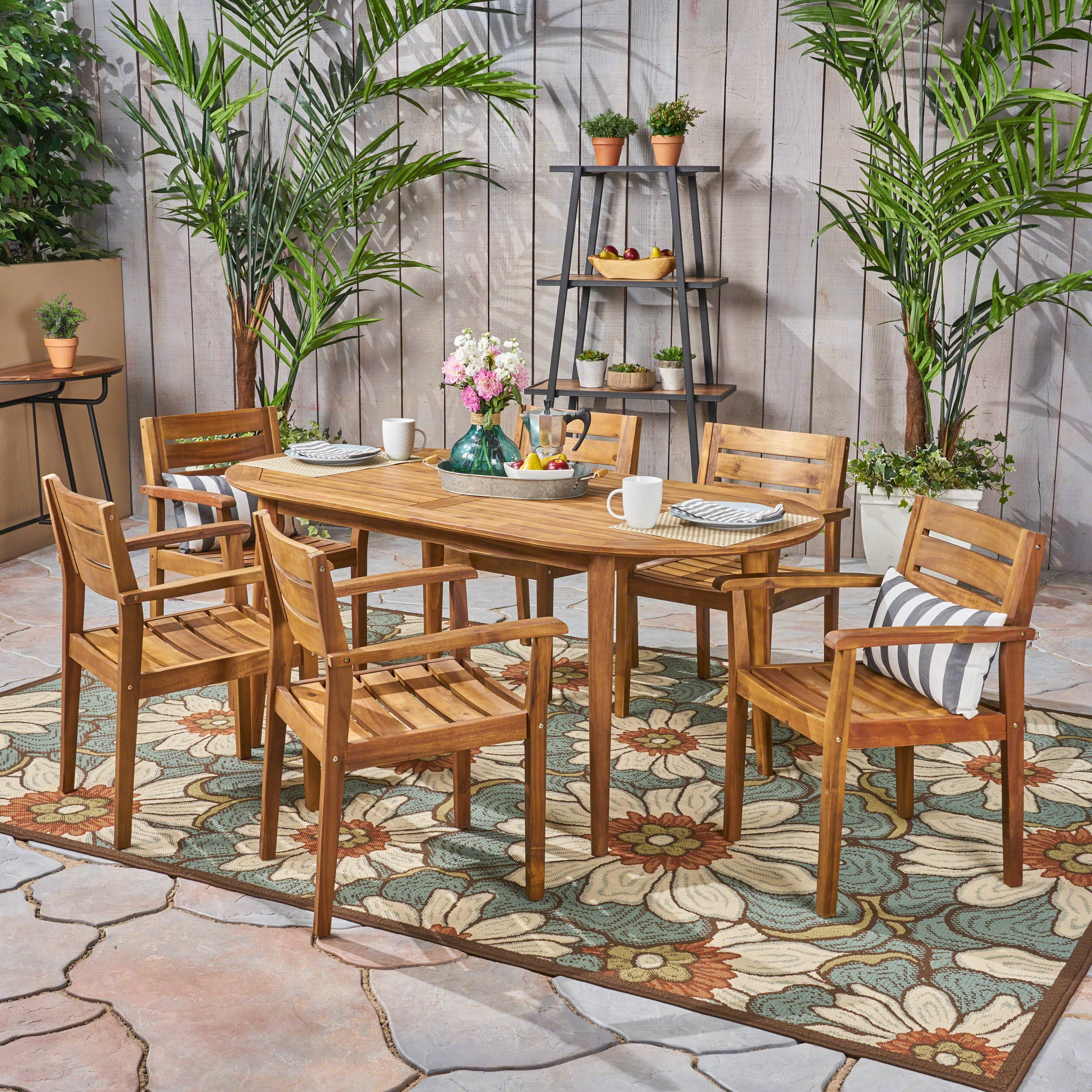 Acacia Wood Patio Set Images