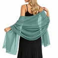 thumbnail image 4 of Shrysg Women's Flowing Chiffon Shawl Wrap Scarf Solid Color Casual Lightweight Cover-Up for Weddings Parties Daily Wear Dark Gray, 4 of 7