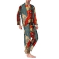 thumbnail image 2 of Sikiie Rusty Rocket Launch Mens Pajama Set, Soft Warm Long Sleeve Sleepwear, Cozy Button-Down Pjs for Men-X-Large, 2 of 7