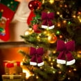 thumbnail image 5 of RyanK Christmas Bow,Christmas Ornament,Christmas Tree Decorations,Christmas Red Flocking Bow Hanging Decoration Christmas Tree Decoration Hanging Decoration Window Decoration 20×25×4cm Red, 5 of 6