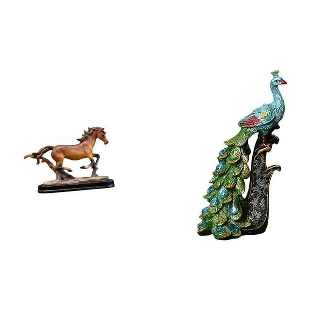 Figura de caballo en miniatura, escultura coleccionable de resina, adorno animal con detalles delicados. Ideal para estanterías, escritorios, hogar u