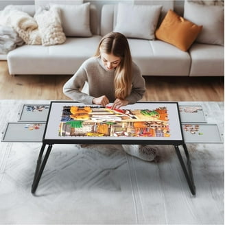 KFFKFF, Puzzle Table, 2000-Piece Rotating Puzzle Board with 5
