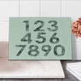 thumbnail image 2 of Number Cutting Board, Grunge Mathematical in Murky Dotwork Tattoo Tones Digital Computer Art, Decorative Tempered Glass Cutting and Serving Board, Small Size, Off White Black, by Ambesonne, 2 of 5