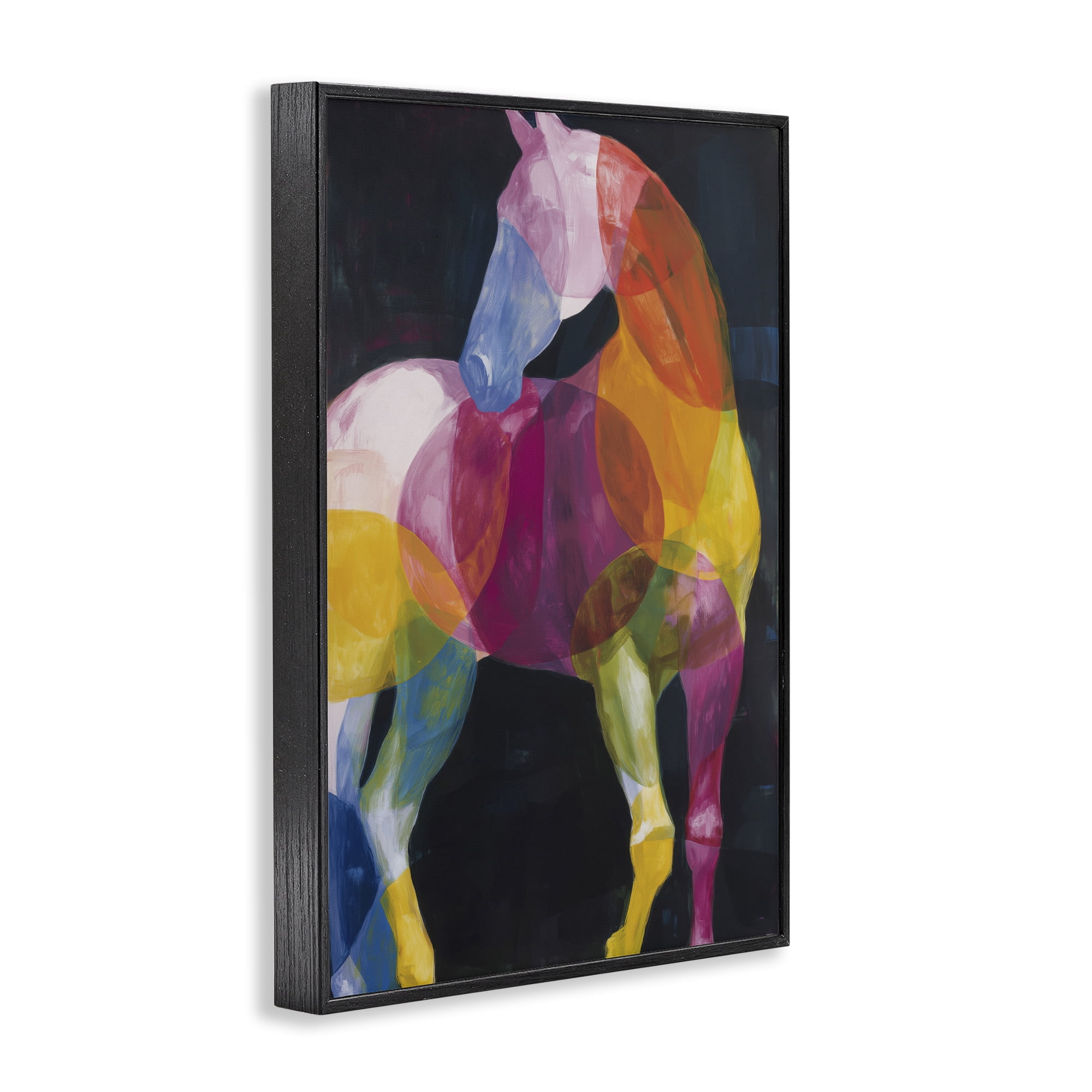 Stupell Industries Prism Horse Abstraction Black Framed Giclee Art, design by Chromatic Storm Studio