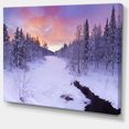 thumbnail image 2 of Winter River in Finnish Lapland - Modern Landscape Canvas Art, 2 of 4