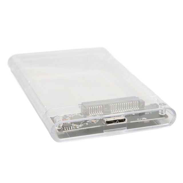 SSD Enclosure, Plug and Play USB3.0 High Speed Transmission 5Gbps Portable 2.5in Transparent HDD Enclosure Easy To Install for Computer U25TY3.0