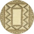 thumbnail image 1 of Ahgly Company Indoor Round Abstract Brown Gold Abstract Area Rugs, 5' Round, 1 of 6