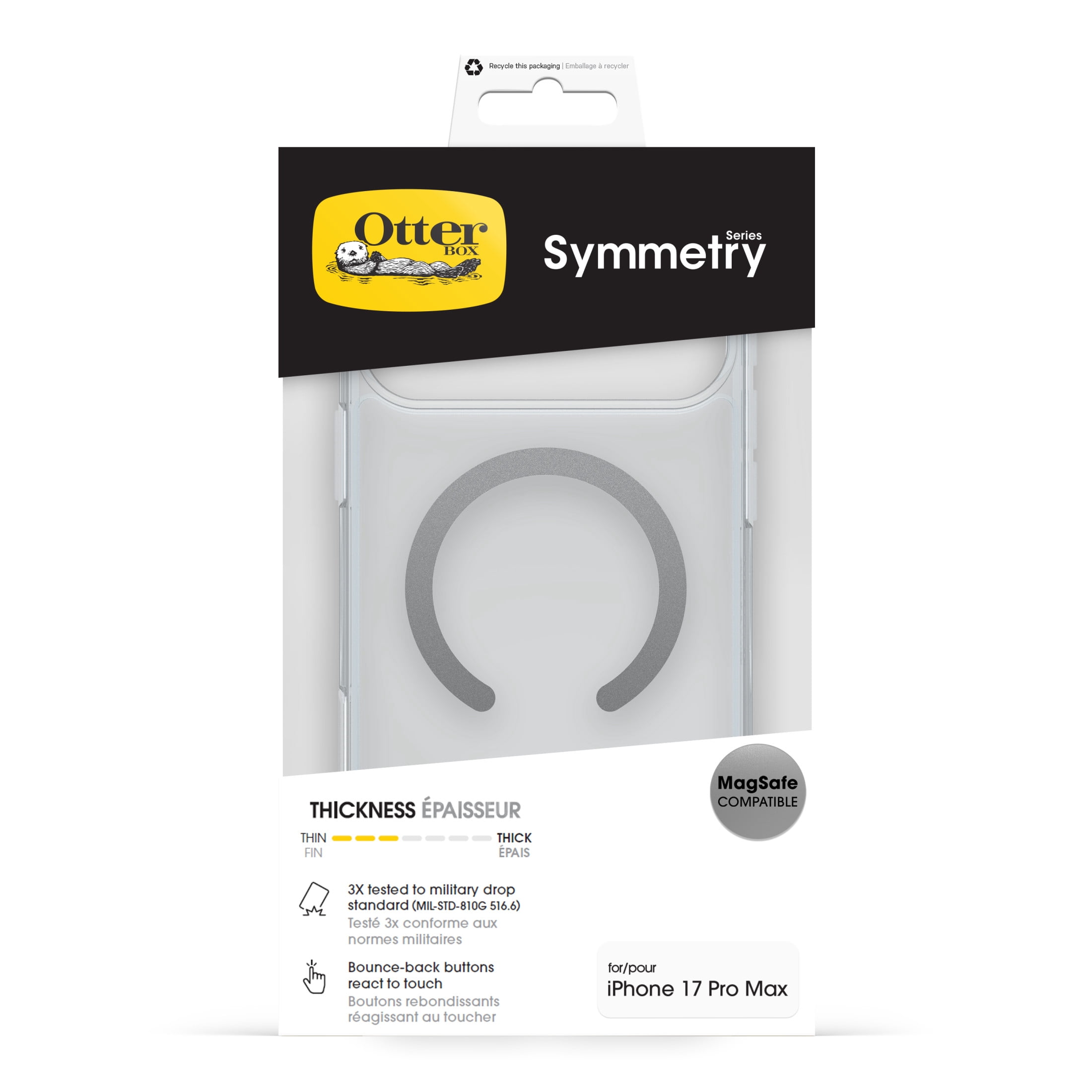 OtterBox Symmetry Series Case with MagSafe and Camera Control for Apple iPhone 17 Pro Max - Clear