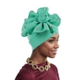 thumbnail image 2 of UTSJKR Deals African Turban Caps Pre-Tied Flower Turbans for Women Head Scarf for Women Hair Wraps Cover Beanie Cap 2025 Green, 2 of 3