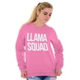 thumbnail image 5 of Llama Squad Save The Drama Alpaca BFF Women Crewneck Sweatshirt Brisco Brands 4X, 5 of 6