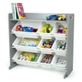 thumbnail image 1 of Système de rangement pour jouets avec tablette et 9 bacs de rangement, blanc, 1 of 8