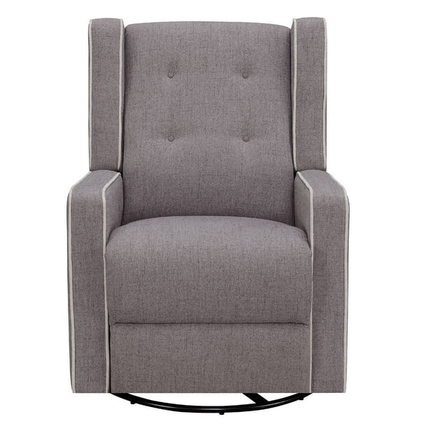 Home Meridian Shelter Style Manual Recliner with Swivel Base in White