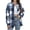 1 Blue, variant on Womens Plaid Shirts Flannel Shacket Jacket Long Sleeve Button Down Boyfriend Shirt Coats