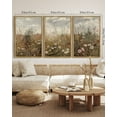 thumbnail image 3 of Drsoum Large 24x36in3pcs Natural Framed Vintage Meadow Wildflower Field Wall Prints Classic Retro Farmhouse Landscape Wall Art Rustic Decorations for Living Room Bedroom, 3 of 6
