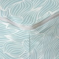 thumbnail image 4 of Abstract Rectangle Pouf, Ocean Inspired Hand Drawn Wave Pattern Lines and Swirls Soft Toned Palette, Under Desk Foot Stool for Living Room Office Ottoman with Cover, 25", Pale Blue White, by Ambesonne, 4 of 4